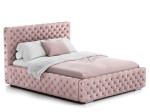 Pat tapitat cu spatiu de depozitare 180x200 PRO line 15 Roz Velvet