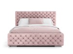 Pat tapitat cu spatiu de depozitare 180x200 PRO line 15 Roz Velvet