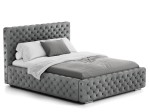 Pat tapitat cu spatiu de depozitare 160x200 PRO line 15 Grafit Velvet