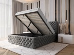 Pat tapitat cu spatiu de depozitare 180x200 PRO line 15 Grafit Velvet