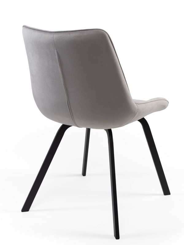 Scaun tapitat Tebe Velvet Argint