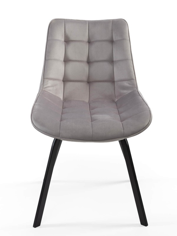 Scaun tapitat Tebe Velvet Argint