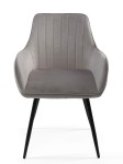 Scaun tapitat Gala Velvet Gri Deschis