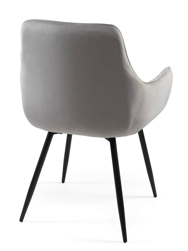 Scaun tapitat Gala Velvet Gri Deschis