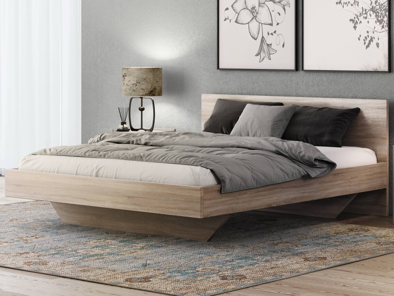 Pat de levitare 120x200 din placa de mobilier DM2 stejar sonoma