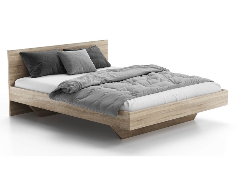 Pat de levitare 120x200 din placa de mobilier DM2 stejar sonoma