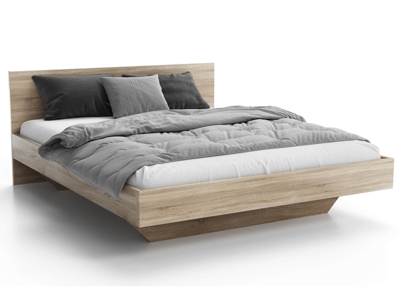 Pat de levitare 140x200 din placa de mobilier DM2 stejar sonoma