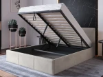Pat Tapitat cu spatiu de depozitare 120x200 TOP Line 7 Gri Velvet