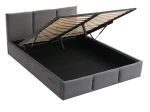 Pat Tapitat cu spatiu de depozitare 120x200 TOP Line 7 Grafit Velvet