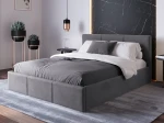 Pat Tapitat cu spatiu de depozitare 120x200 TOP Line 7 Grafit Velvet