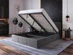 Pat Tapitat cu spatiu de depozitare 120x200 TOP Line 7 Grafit Velvet