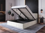 Pat Tapitat cu spatiu de depozitare 120x200 TOP Line 7 Bej Velvet