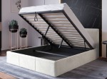Pat Tapitat cu spatiu de depozitare 140x200 TOP Line 7 Bej Velvet