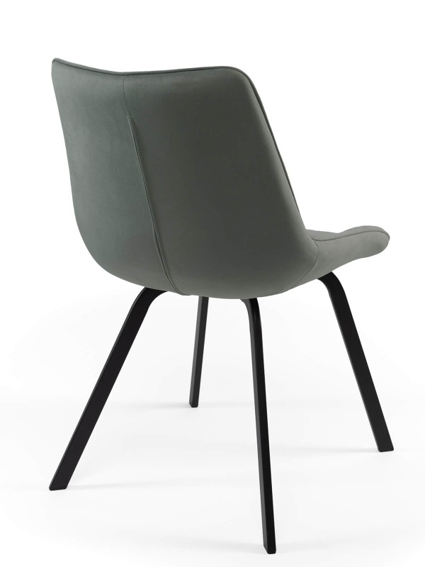 Scaun tapitat Tebe Velvet Gri Deschis