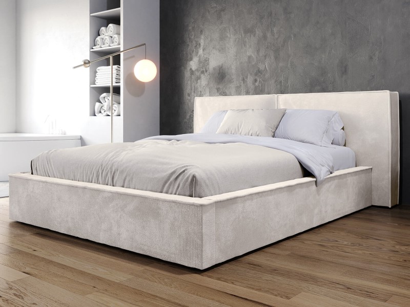 Pat tapitat cu spatiu de depozitare 180x200 PRO line 20 Harmony 02  bej
