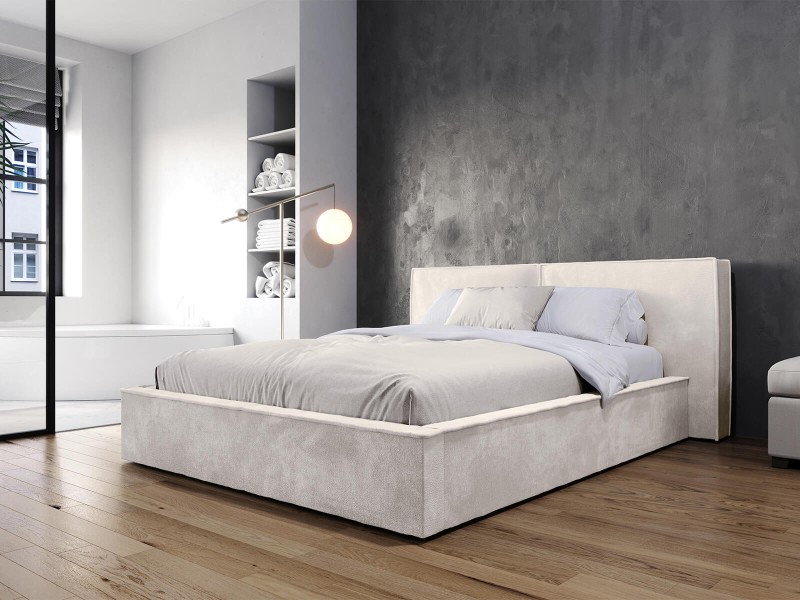Pat tapitat cu spatiu de depozitare 180x200 PRO line 20 Harmony 02  bej