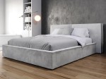 Pat tapitat cu spatiu de depozitare 140x200 PRO line 20 Harmony 80 gri