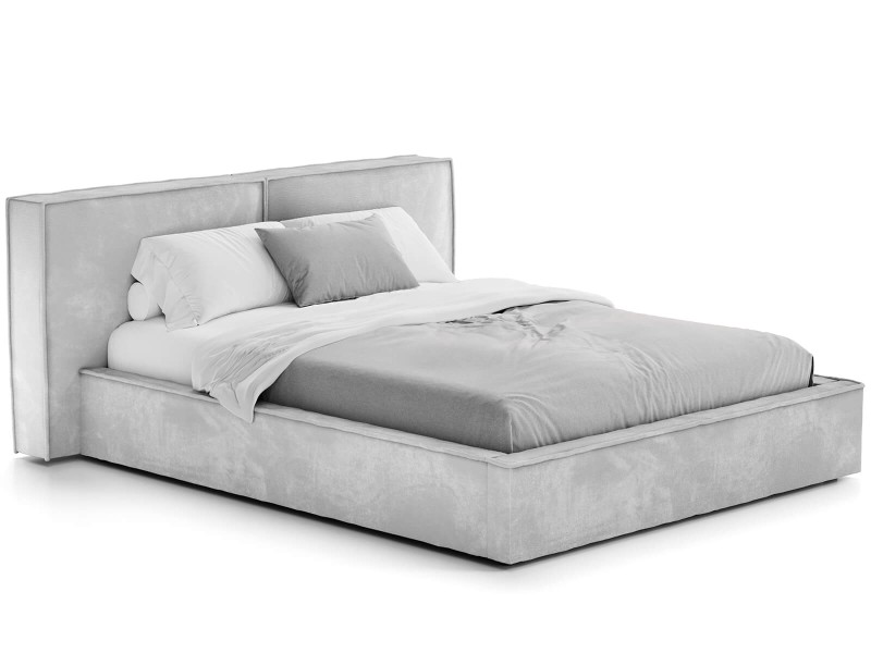 Pat tapitat cu spatiu de depozitare 140x200 PRO line 20 Harmony 80 gri