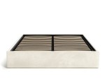 Pat Tapitat cu spatiu de depozitare 160x200 fără tăblie BOX Line Bej Velvet
