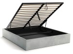 Pat Tapitat cu spatiu de depozitare 120x200 fără tăblie BOX Line Gri Velvet