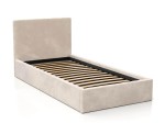Pat Tapitat cu spatiu de depozitare 90x200 cm cu cadru, bej Velvet Kids Line 4