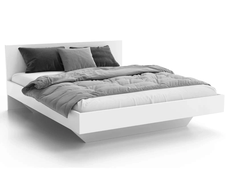 Pat de levitare 180x200 din placa de mobilier DM2 alba