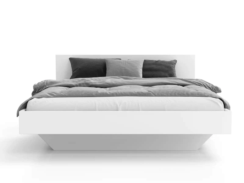 Pat de levitare 180x200 din placa de mobilier DM2 alba