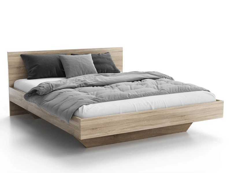 Pat de levitare 180x200 din placa de mobilier DM2 stejar sonoma