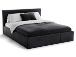 Pat Tapitat cu spatiu de depozitare 180x200 TOP Line 7 Negru Velvet