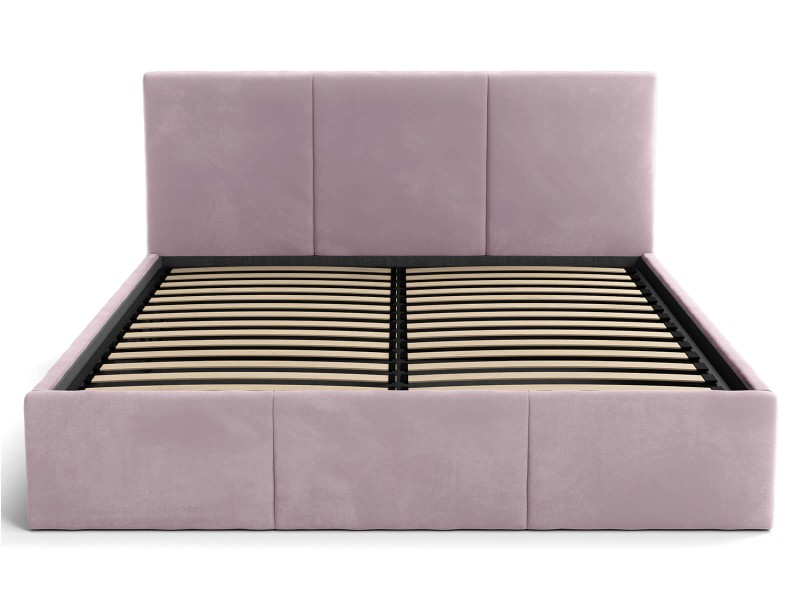 Pat Tapitat cu spatiu de depozitare 120x200 TOP Line 7 Roz Velvet