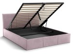 Pat Tapitat cu spatiu de depozitare 120x200 TOP Line 7 Roz Velvet