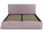 Pat Tapitat cu spatiu de depozitare 160x200 TOP Line 7 Roz Velvet