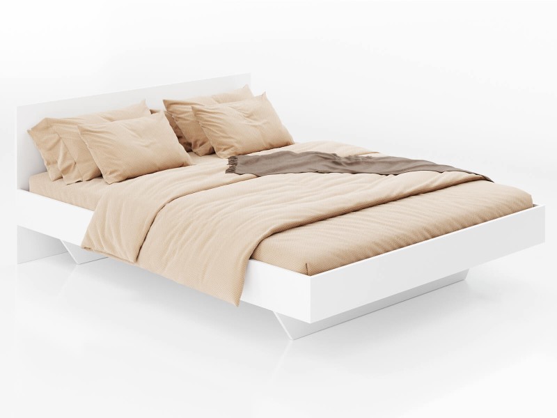 Pat de levitare 180x200 din placa de mobilier DM2 alba