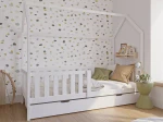 Pat Montessori copii 80x160 cu sertar si cadru, alb D7s