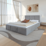 Pat Tapitat cu spatiu de depozitare 140x200 TOP Line 7 Gri Velvet