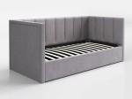Canapea de o persoană tapițată 90x200 cu ladă de depozitare și somieră Urus, Gri Soro 90