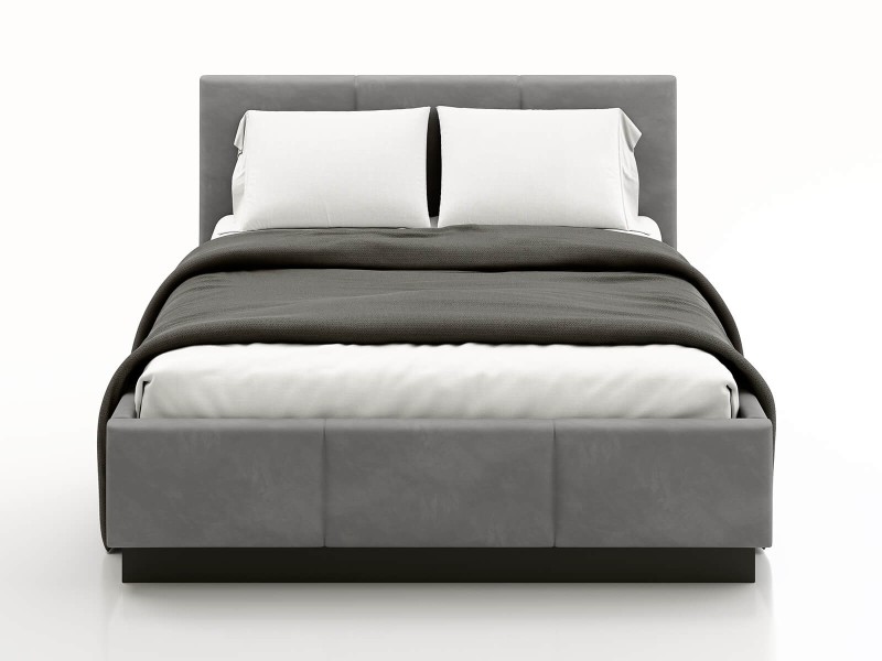 Pat tapițat levitant cu spațiu de depozitare 160x200 TOP line 8 Grafit Velvet