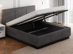 Pat tapițat levitant cu spațiu de depozitare 180x200 TOP line 8 Grafit Velvet