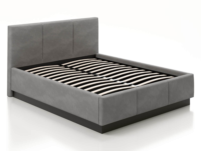 Pat tapițat levitant cu spațiu de depozitare 180x200 TOP line 8 Grafit Velvet