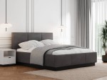 Pat tapițat levitant cu spațiu de depozitare 180x200 TOP line 8 Grafit Velvet
