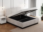 Pat tapițat levitant cu spațiu de depozitare 140x200 TOP line 8 Gri Velvet
