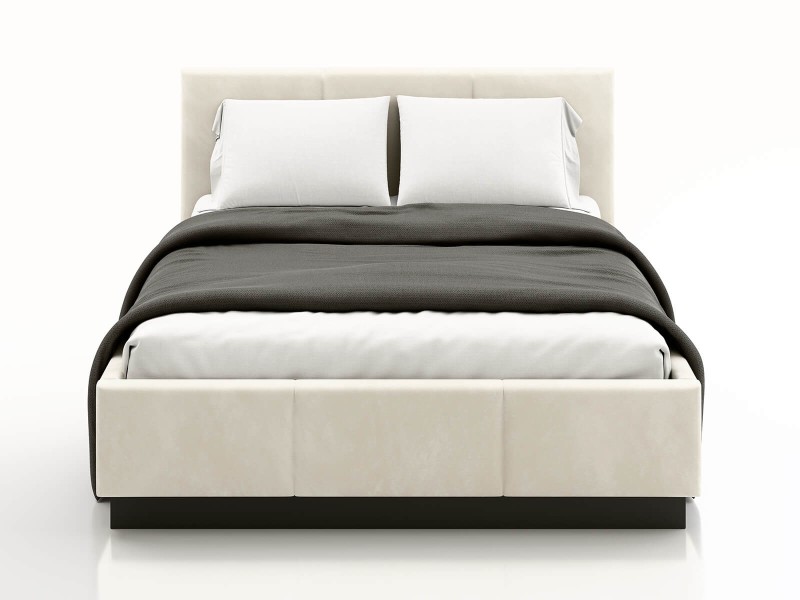 Pat tapițat levitant cu spațiu de depozitare 160x200 TOP line 8 Bej Velvet