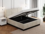 Pat tapițat levitant cu spațiu de depozitare 160x200 TOP line 8 Bej Velvet