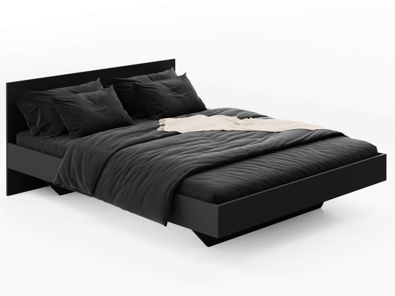 Pat de levitare 160x200 din placa de mobilier DM2 negru