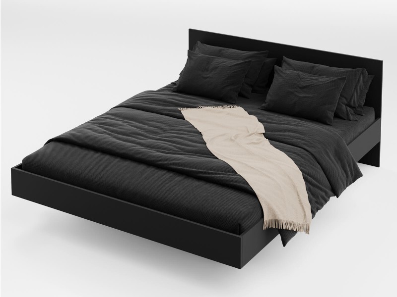 Pat de levitare 180x200 din placa de mobilier DM2 negru