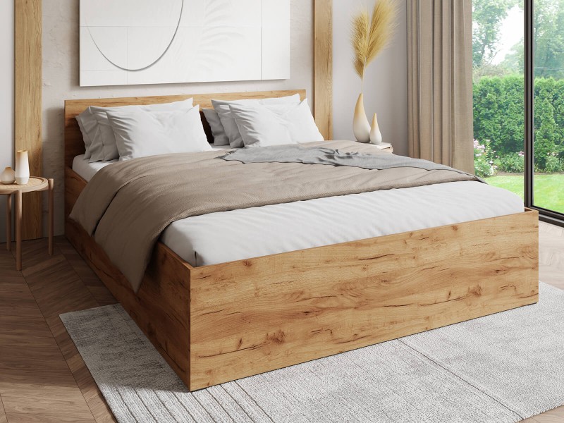 Pat 140x200 cu somieră DM1 stejar craft