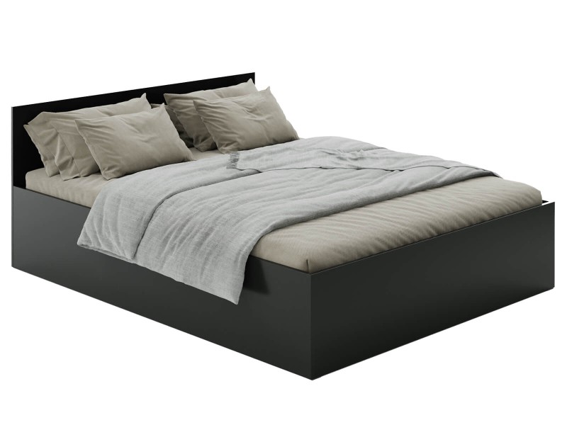 Pat 140x200 cu somieră DM1 negru