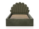 Pat Tapitat cu spatiu de depozitare 90x200 cm cu cadru, masliniu Velvet  Kids Line 3 Scoica