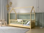 Pat Montessori copii 80x160 cu balustrada si cadru, pin D9