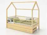 Pat Montessori copii 80x160 cu sertar si cadru, pin D9s